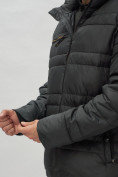 Оптом Куртка спортивная мужская с капюшоном черного цвета 62175Ch в Казани, фото 15