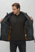 Оптом Куртка спортивная мужская с капюшоном черного цвета 62175Ch в Казани, фото 17