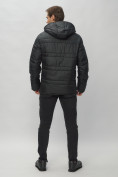 Оптом Куртка спортивная мужская с капюшоном черного цвета 62175Ch в Екатеринбурге, фото 5
