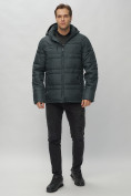 Оптом Куртка спортивная мужская с капюшоном темно-серого цвета 62175TC в Казани