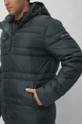 Оптом Куртка спортивная мужская с капюшоном темно-серого цвета 62175TC в Казани, фото 16