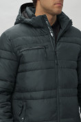 Оптом Куртка спортивная мужская с капюшоном темно-серого цвета 62175TC в Казани, фото 18
