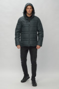 Оптом Куртка спортивная мужская с капюшоном темно-серого цвета 62175TC в Казани, фото 7