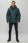 Оптом Куртка спортивная мужская с капюшоном темно-зеленого цвета 62175TZ в Казани