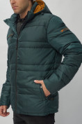 Оптом Куртка спортивная мужская с капюшоном темно-зеленого цвета 62175TZ в Екатеринбурге, фото 12
