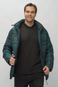 Оптом Куртка спортивная мужская с капюшоном темно-зеленого цвета 62175TZ в Екатеринбурге, фото 16
