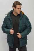 Оптом Куртка спортивная мужская с капюшоном темно-зеленого цвета 62175TZ в Екатеринбурге, фото 17