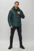 Оптом Куртка спортивная мужская с капюшоном темно-зеленого цвета 62175TZ в Казани, фото 4