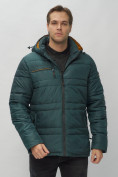 Оптом Куртка спортивная мужская с капюшоном темно-зеленого цвета 62175TZ в Екатеринбурге, фото 8