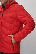 Оптом Куртка спортивная мужская с капюшоном красного цвета 62176Kr в Казани, фото 10