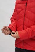 Оптом Куртка спортивная мужская с капюшоном красного цвета 62176Kr в Екатеринбурге, фото 11