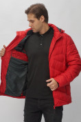 Оптом Куртка спортивная мужская с капюшоном красного цвета 62176Kr в Екатеринбурге, фото 14