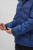 Оптом Куртка спортивная мужская с капюшоном синего цвета 62176S в Казани, фото 10