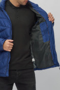 Оптом Куртка спортивная мужская с капюшоном синего цвета 62176S в Казани, фото 12