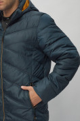 Оптом Куртка спортивная мужская с капюшоном темно-синего цвета 62176TS в Казани, фото 10