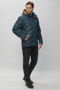 Оптом Куртка спортивная мужская с капюшоном темно-синего цвета 62176TS в Казани, фото 3