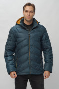Оптом Куртка спортивная мужская с капюшоном темно-синего цвета 62176TS в Казани, фото 8