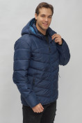 Оптом Куртка спортивная мужская с капюшоном темно-синего цвета 62177TS в Казани, фото 10