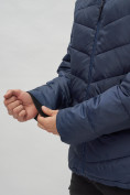 Оптом Куртка спортивная мужская с капюшоном темно-синего цвета 62177TS в Екатеринбурге, фото 12