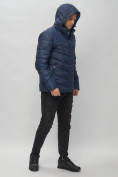 Оптом Куртка спортивная мужская с капюшоном темно-синего цвета 62177TS в Казани, фото 7