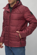 Оптом Куртка спортивная мужская с капюшоном бордового цвета 62179Bo в Екатеринбурге, фото 11