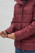 Оптом Куртка спортивная мужская с капюшоном бордового цвета 62179Bo в Екатеринбурге, фото 12