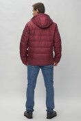 Оптом Куртка спортивная мужская с капюшоном бордового цвета 62179Bo в Казани, фото 5
