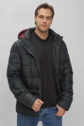 Оптом Куртка спортивная мужская с капюшоном черного цвета 62179Ch в Екатеринбурге, фото 13