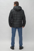 Оптом Куртка спортивная мужская с капюшоном черного цвета 62179Ch в Казани, фото 4