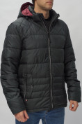 Оптом Куртка спортивная мужская с капюшоном черного цвета 62179Ch в Казани, фото 9