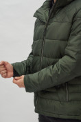Оптом Куртка спортивная мужская с капюшоном цвета хаки 62179Kh в Екатеринбурге, фото 14