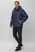 Оптом Куртка спортивная мужская с капюшоном темно-синего цвета 62179TS в Екатеринбурге, фото 4
