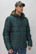 Оптом Куртка спортивная мужская с капюшоном темно-зеленого цвета 62179TZ в Казани, фото 10