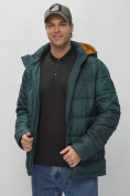 Оптом Куртка спортивная мужская с капюшоном темно-зеленого цвета 62179TZ в Казани, фото 11