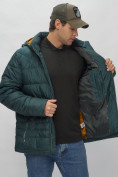 Оптом Куртка спортивная мужская с капюшоном темно-зеленого цвета 62179TZ в Екатеринбурге, фото 13