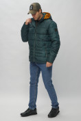 Оптом Куртка спортивная мужская с капюшоном темно-зеленого цвета 62179TZ в Казани, фото 2