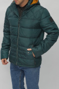 Оптом Куртка спортивная мужская с капюшоном темно-зеленого цвета 62179TZ в Казани, фото 8