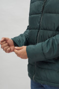 Оптом Куртка спортивная мужская с капюшоном темно-зеленого цвета 62179TZ в Екатеринбурге, фото 9