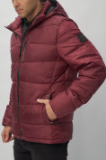 Оптом Куртка спортивная мужская с капюшоном бордового цвета 62186Bo в Екатеринбурге, фото 11