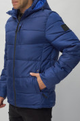 Оптом Куртка спортивная мужская с капюшоном синего цвета 62186S в Екатеринбурге, фото 15