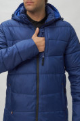 Оптом Куртка спортивная мужская с капюшоном синего цвета 62186S в Екатеринбурге, фото 17