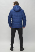 Оптом Куртка спортивная мужская с капюшоном синего цвета 62186S в Казани, фото 6