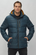 Оптом Куртка спортивная мужская с капюшоном темно-синего цвета 62186TS в Екатеринбурге, фото 11