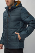 Оптом Куртка спортивная мужская с капюшоном темно-синего цвета 62186TS в Казани, фото 13