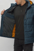 Оптом Куртка спортивная мужская с капюшоном темно-синего цвета 62186TS в Казани, фото 18