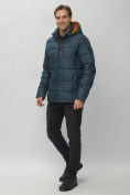 Оптом Куртка спортивная мужская с капюшоном темно-синего цвета 62186TS в Казани, фото 4