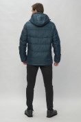 Оптом Куртка спортивная мужская с капюшоном темно-синего цвета 62186TS в Казани, фото 6