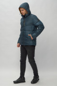 Оптом Куртка спортивная мужская с капюшоном темно-синего цвета 62186TS в Казани, фото 9