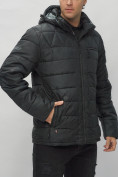 Оптом Куртка спортивная мужская с капюшоном черного цвета 62187Ch в Екатеринбурге, фото 10