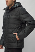 Оптом Куртка спортивная мужская с капюшоном черного цвета 62187Ch в Екатеринбурге, фото 13